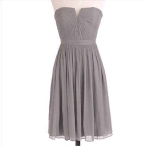 J. Crew Dresses & Skirts - J. Crew Nadia silk chiffon dress gray Size 10
